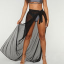 Chic High Slit Wrap Skirt in Sheer Chiffon