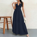 Flowing Maxi Dress with Deep Neckline for Women