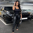 High-Waisted Women's Biker Trousers
