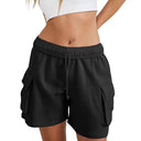 Chic Women's Leisure Pants with Elastic Waist and Side Pockets