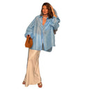 Chic Linen Blouse with Knot Closure for Women