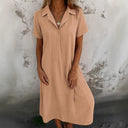 Chic Women's Short Sleeve Shirt Dress