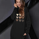 Chic Hooded Heart Print Dress for Women