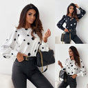 Ruffle Sleeve Blouse with Classic Polka Dot Design