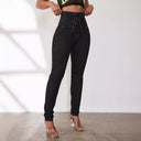 High-Waisted Jeans with Adjustable Drawstring for Women