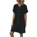 Textured Women's Shirt Dress with Pockets
