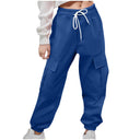 Women's Cargo Pants with Stretchy Waist and Side Pockets
