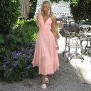 Elegant Midi Dress with Button Accents