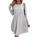Chic Women's Knit Dress with Asymmetrical Design