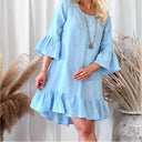 Linen Ruffle Dress for Women in Relaxed Style