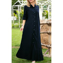 Chic Women's Shirt Dress with Hidden Buttons and Pockets