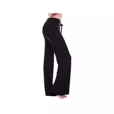 Women's Leisure Pants with Side Pockets & Elastic Waist