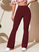 Ribbed Texture Flared Women's Trousers