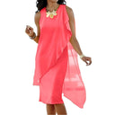 Women's Flowing Asymmetric Chiffon Dress