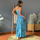 Chic Women's Maxi Dress with V-Neck & Wrap Design