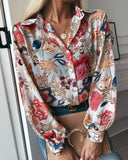 Floral Puff Sleeve Women's Blouse - Chic Design