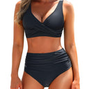 Chic Women's Shaping Bikini Set with High-Waisted Shorts