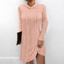 Textured Knit Women's Hoodie Dress