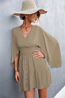 Chic Women's Wrap Dress with Statement Sleeves