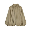 Chic Women's Blouse with Zipper and Loose Sleeves