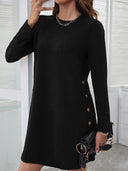 Stylish Women's Dress with Button Accents