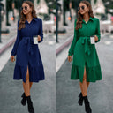 Chic Women's Peplum Shirt Dress with Belt
