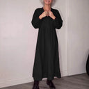 Chic V-Neck Maxi Dress with Long Sleeves