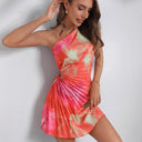 Asymmetrical Cocktail Dress with Refined Pleats for Women