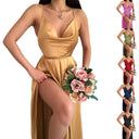 V-Neck Flowing Skirt Women's Wedding Dress