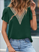 Lace Accented Women's Blouse Design