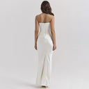 Women's Floor-Length Shimmering Waist Dress with Gathered Skirt