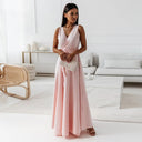 Chic Women's V-Neck Solid Color Dress