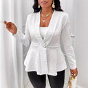 Chic Women's Blazer with Textured Knit Design