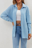 Textured Long Sleeve Women's Blouse