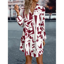 Geometric Print Button-Up Dress for Women