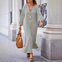 Stylish Women's Maxi Dress with Button Detail