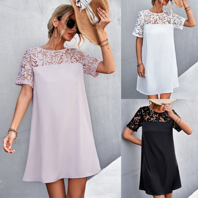 Chic Women's Lace Sleeve Dress