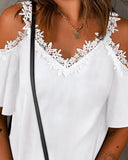 Lace Detail Off-Shoulder Blouse for Women