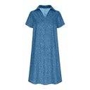Chic Polo Collar Women's Shirt Dress in Airy Fabric