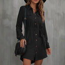 Chic Women's Shirt Dress with Belted Waist