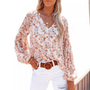 Floral V-Neck Blouse for Women
