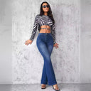 Vintage High-Waisted Flared Jeans for Women