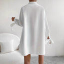 Chic Women's Shirt Dress with Stylish Ribbon Sleeves