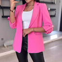 Chic Women's Blazer with Roll-Up Sleeves
