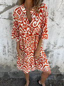Chic Women's Beach Dress with Trendy Print