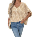 Summer Blouse for Women with Intricate Lacing and Relaxed Fit