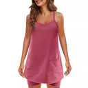 Chic Women's Camisole Dress with Convenient Pockets