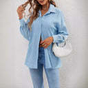 Textured Long Sleeve Women's Blouse