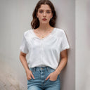 Chic Women's Blouse with Lace Accents