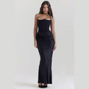 Chic Asymmetrical Maxi Dress with Bustier Design and Slit